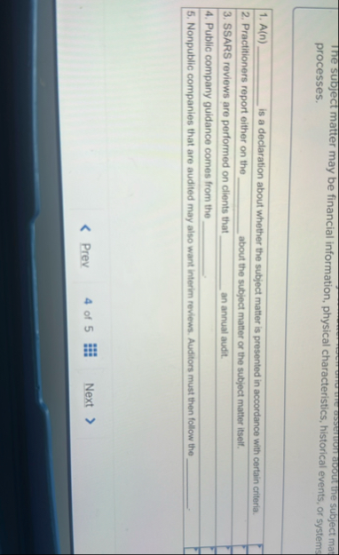 The subject matter may be financial information,