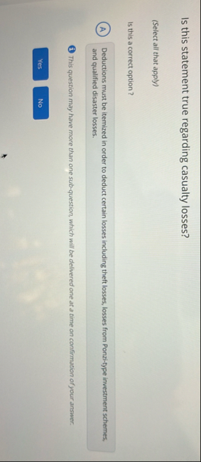 Is this statement true regarding capital gain