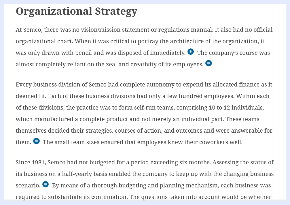 Assignment : Case Study: Disorganization at Semco