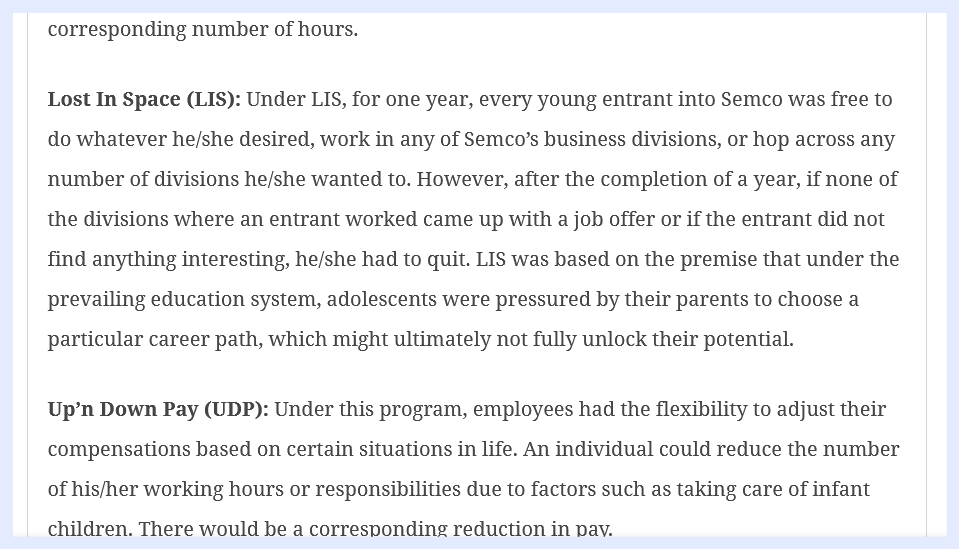 Assignment : Case Study: Disorganization at Semco