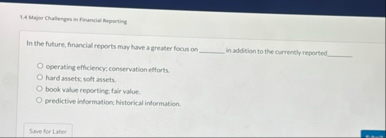 1 . 4 thajor Challenges in Financial Beporting In