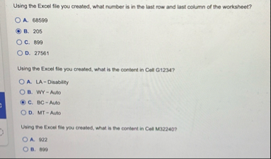 Using the Excel file you created, what number is