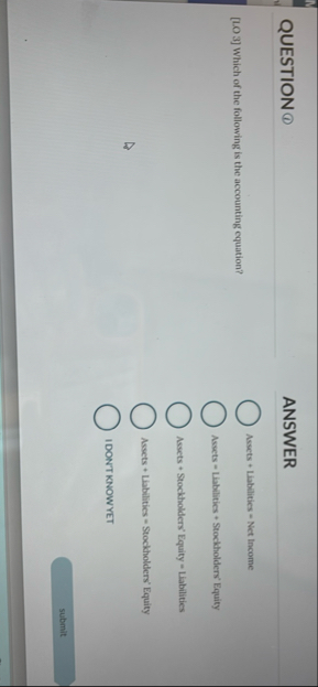 QUESTION ? ( 1 ) [ L . O 3 ] Which of the