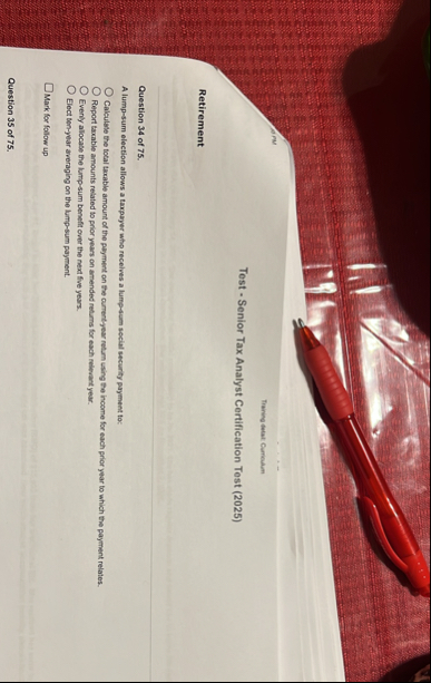 Training setal Currobam Test - Senior Tax Analyst