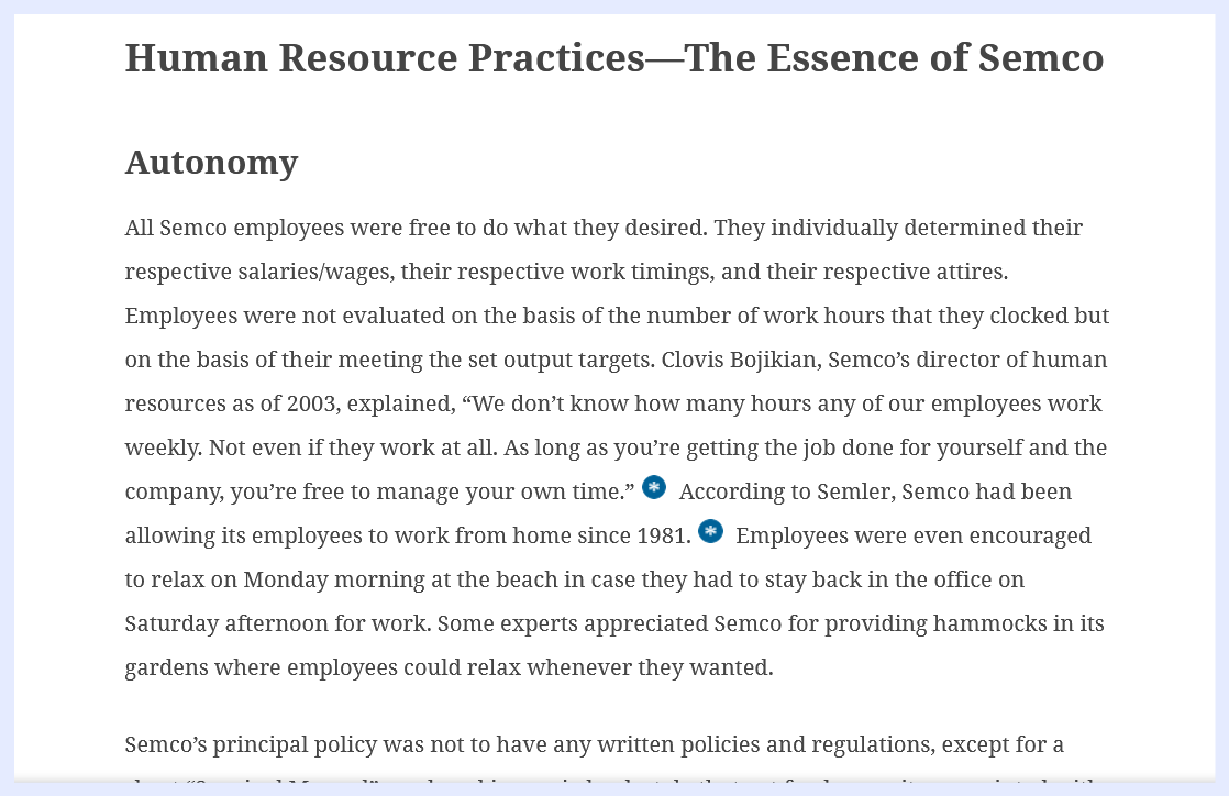 Assignment : Case Study: Disorganization at Semco