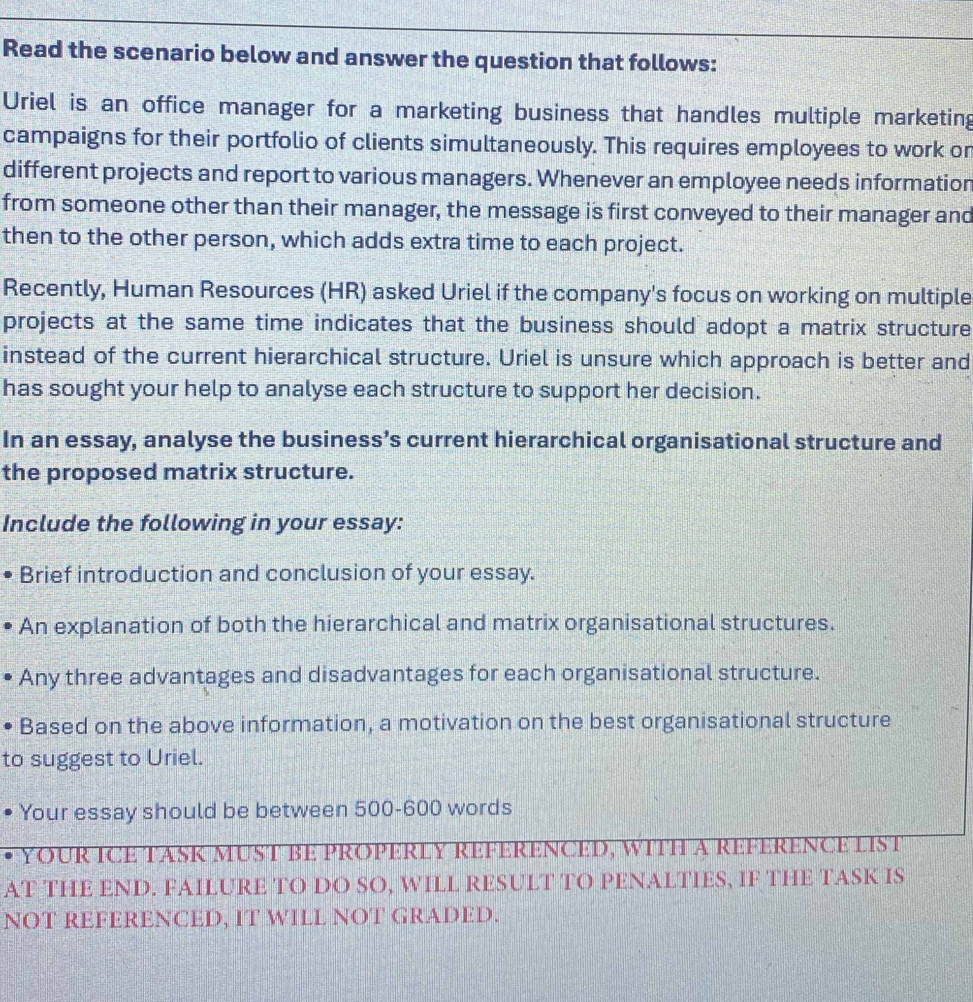 Read the scenario below and answer the question