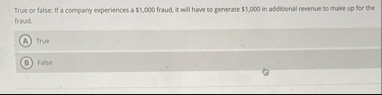 True or false: If a company experiences a $ 1 , 0