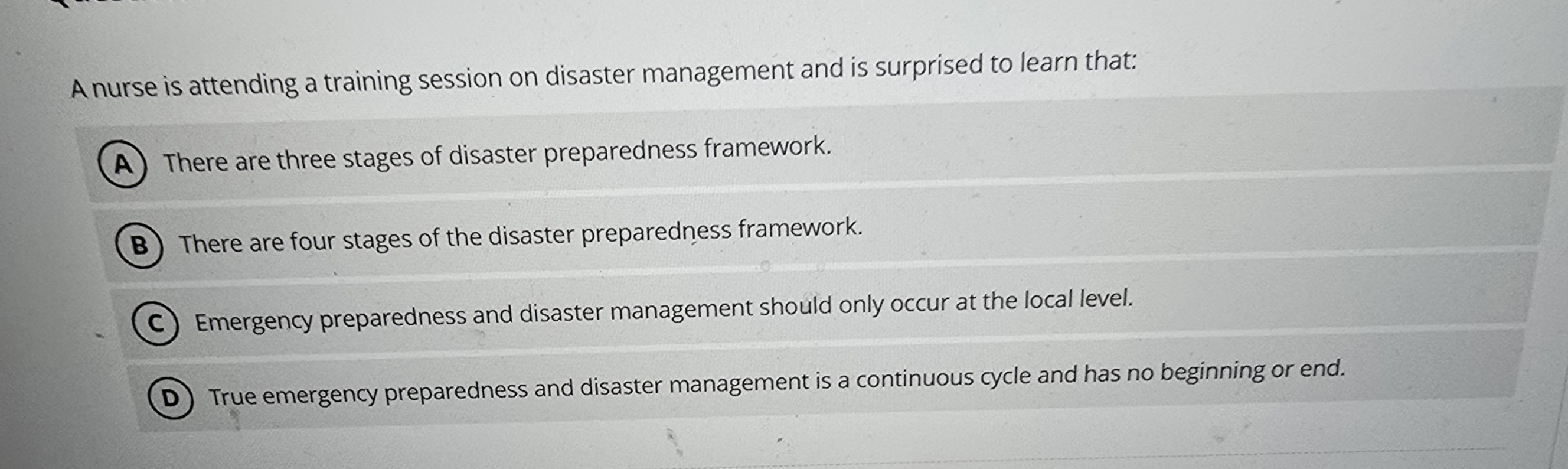 Select correct answer A nurse is attending a