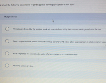 Which of the following statements regarding price