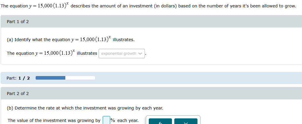(b) Determine the rate at which the investment