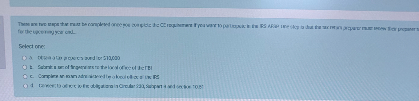 There are two steps that must be completed once