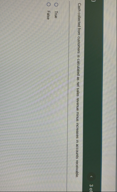Cash collected from customers is calculated as