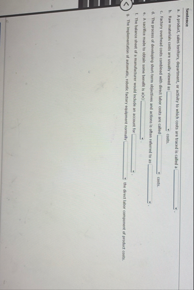 Sentence a . A product, sales territory,