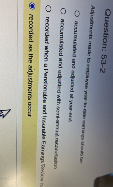 Question: 5 3 - 2 Adjustments made to employee