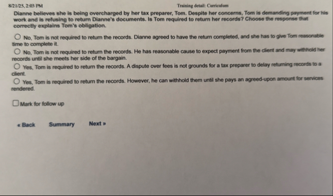 8 / 2 1 / 2 5 , 2 : 0 3 PM Training detail: