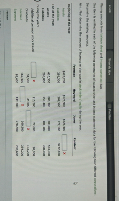 eBook Show Ma How Print Itern Missing amounts
