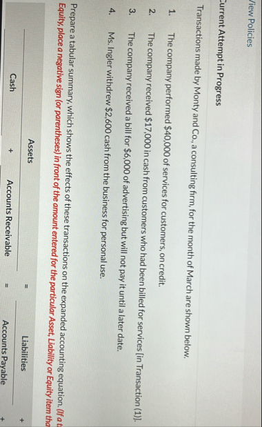 / iew Policies Current Attempt in Progress