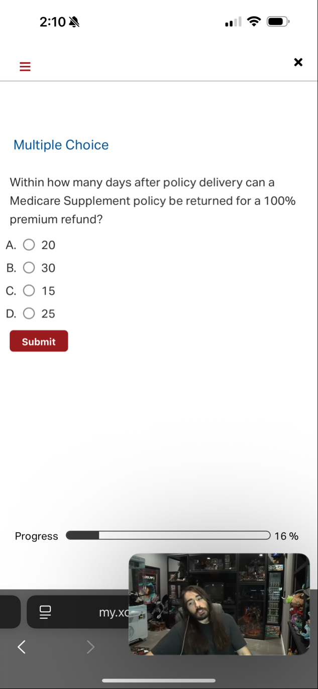 2 : 1 0 Multiple Choice Within how many days