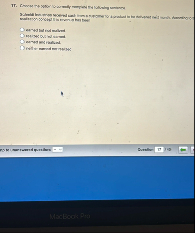 Choose the option to correctly complete the