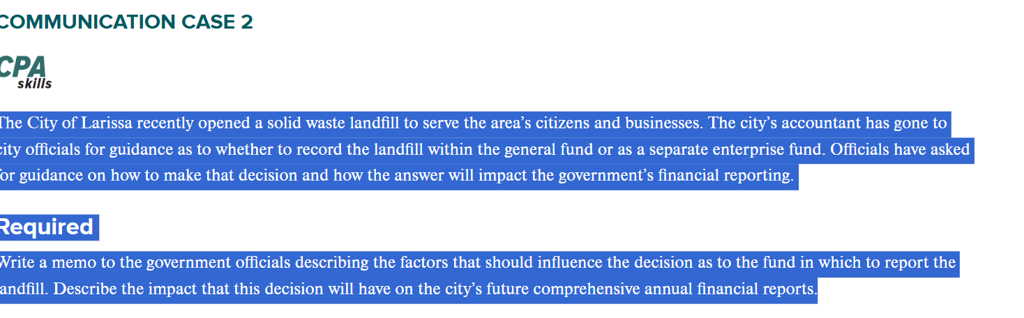 COMMUNICATION CASE 2 skills e City of Larissa