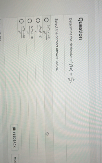 Question Determine the derivative of f ( x ) = t