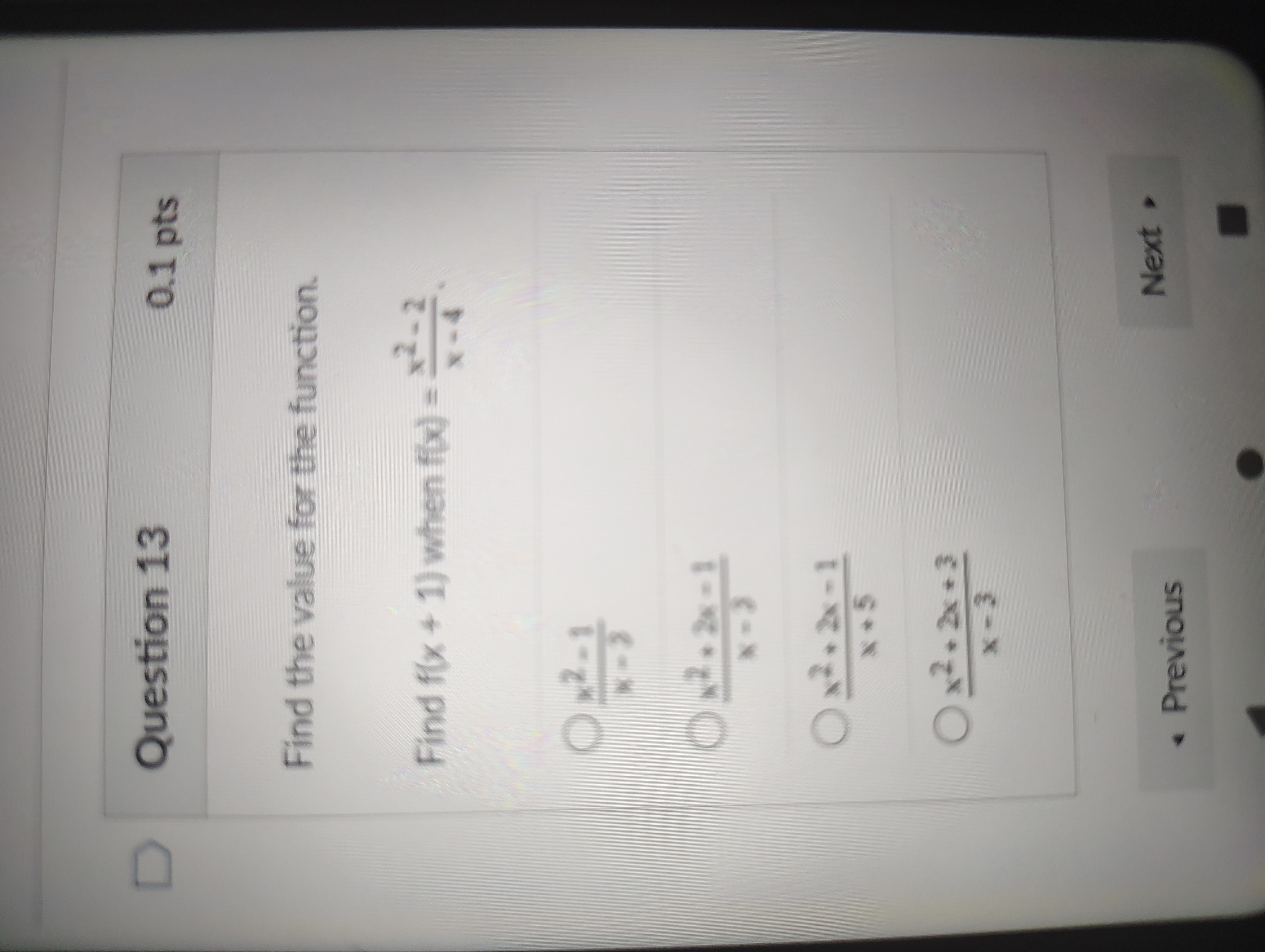 Question 1 3 0 . 1 p t s Find the value for the