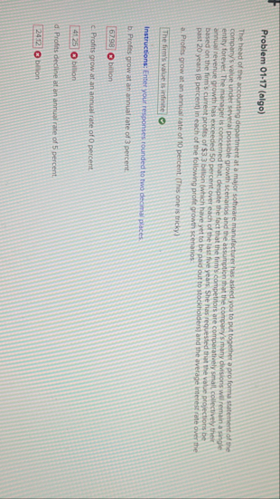Problem 0 1 - 1 7 ( algo ) The head of the