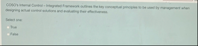 COSO's internal Control - Integrated Framework