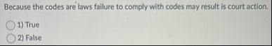 Because the codes are laws failure to comply with