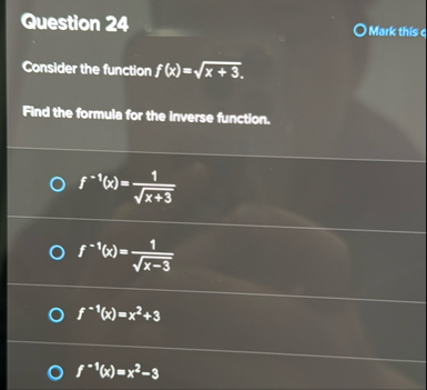 Question 2 4 Mark this Consider the function f (