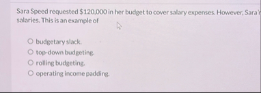 Sara Speed requested $ 1 2 0 , 0 0 0 in her