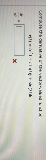 Compute the derivative of the vector - valued