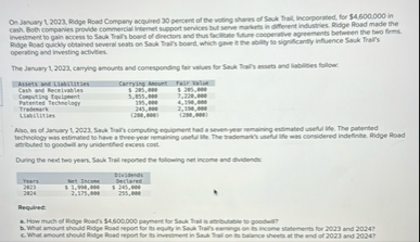 On Januay 1 , 2 0 2 3 , Bidge Road Company