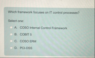 Which framework focuses on IT control processes?