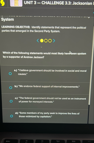 UNIT 3 - CHALLENGE 3 . 3 : Jacksonian System