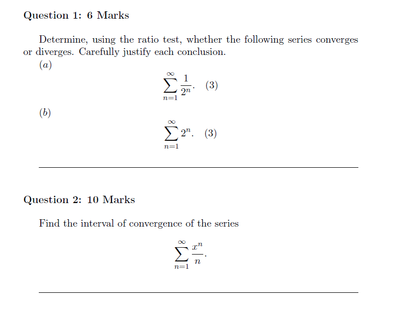 Question 1 : 6 Marks Determine, using the ratio