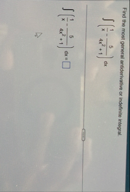 Find the most general antiderivative or