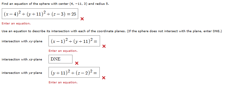 Find an equation of the sphere with center ( \ (