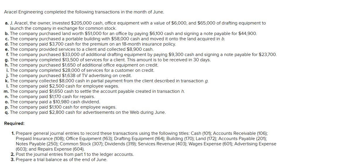 Required 1 Required 2 Required 3 Prepare a trial