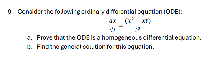 Consider the following ordinary differential