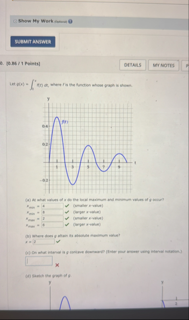 Show My Work roptimal? q , 0 . [ 0 . 8 6 / 1