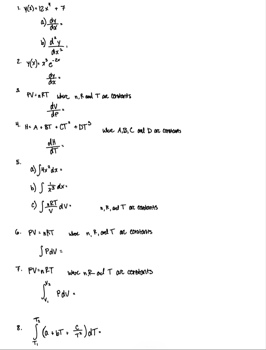 y ( x ) = 1 2 x 4 7 a ) d y d x = b ) d 2 y d x 2