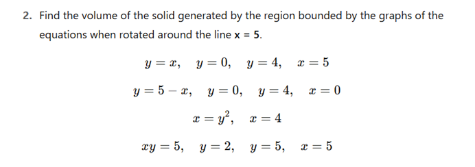 Find the volume o f the solid generated b y the