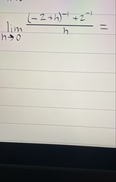 lim h 0 ( - 2 h ) - 1 2 - 1 h =
