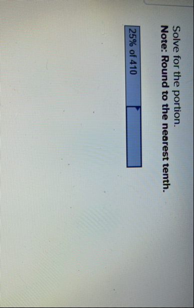 Solve for the portion. Note: Round to the nearest