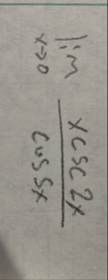 lim x 0 x c s c 2 x c o s 5 x