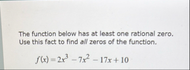 The function below has at least one rational