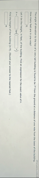 SPreCalc 8 6 : 2 . 0 5 5 EF The angle of