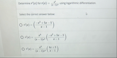 Determine r ' ( x ) for r ( x ) = x 3 ( x - 1 ) e