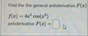 Find the the general antiderivative F ( x ) f ( x